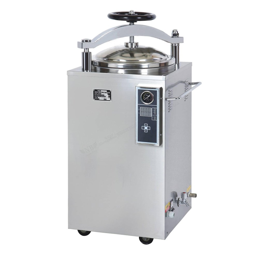 LS-100HD 100L El yuvarlak otomatik Dikey basınçlı buhar sterilizatörü