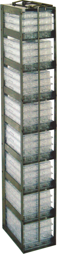 Prateleiras verticais para freezer horizontal para placas de microtitulação de 96 poços e 384 poços