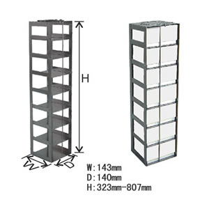 Prateleiras verticais para freezer horizontal e tanque de nitrogênio líquido para padrão 3