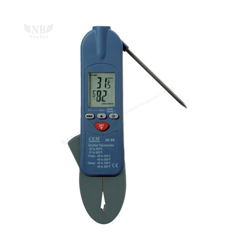 3 in 1 IR Thermometer with Thermistor Probe & Clamp